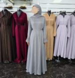 abaya gris perle dubai chic robe